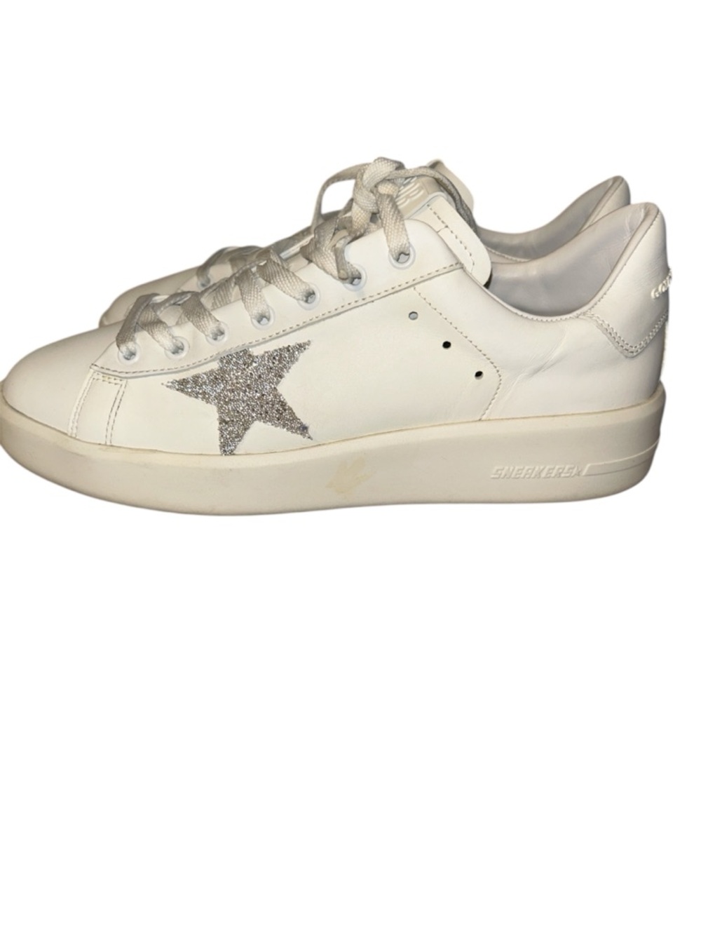 Women’s Purestar in white leather with silver Swarovski crystal star Size 41 - Picture 3 of 14